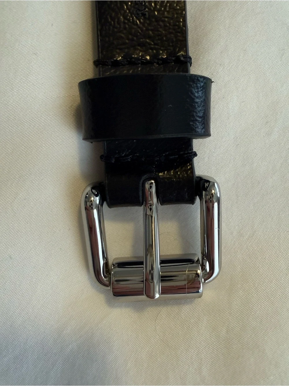 Rebecca Minkoff Studded Leather Belt thin flat studs silver